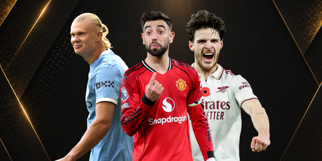 Erling Haaland, Bruno Fernandes, Declan Rice, Manchester United