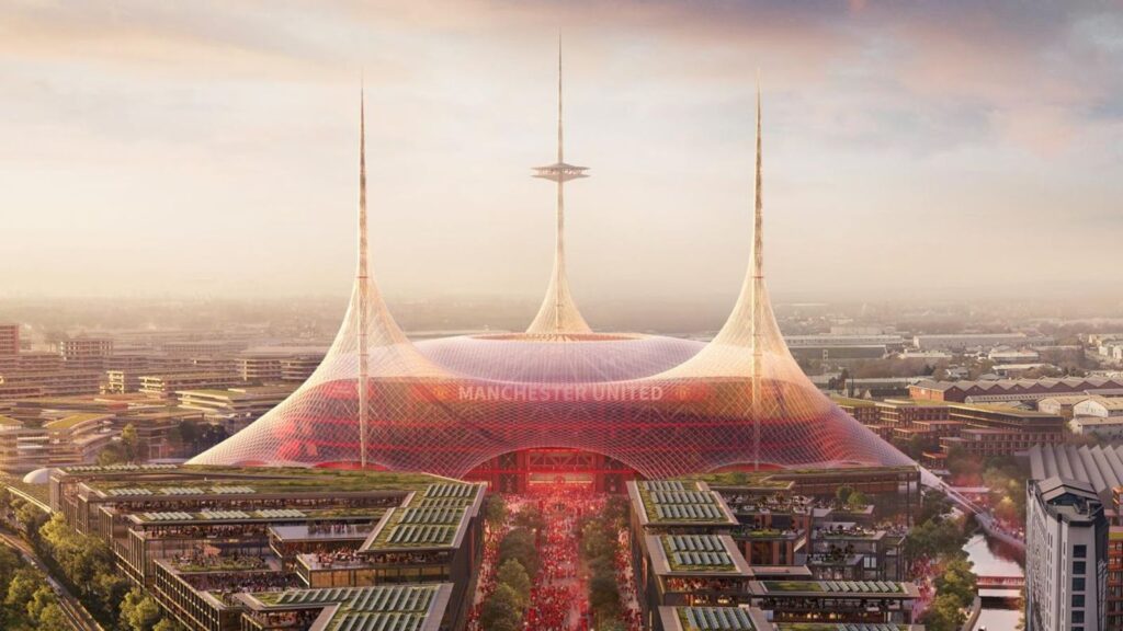 Concept image of Manchester United's new stadium redevelopment plans
