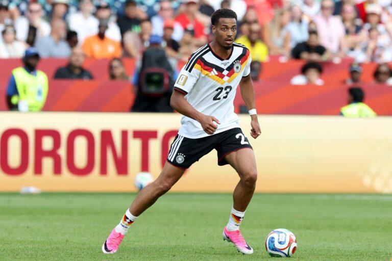 Felix Nmecha playing for Germany during the 2026 World Cup