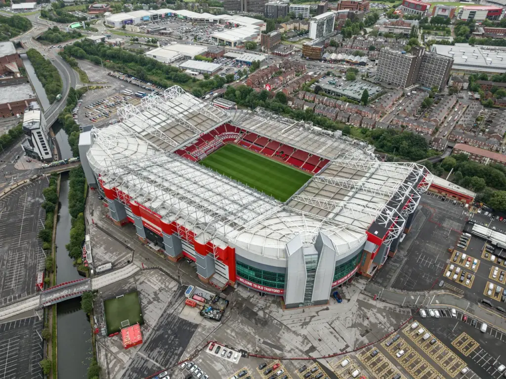 Aerial view of Old Trafford, Manchester United's stadium