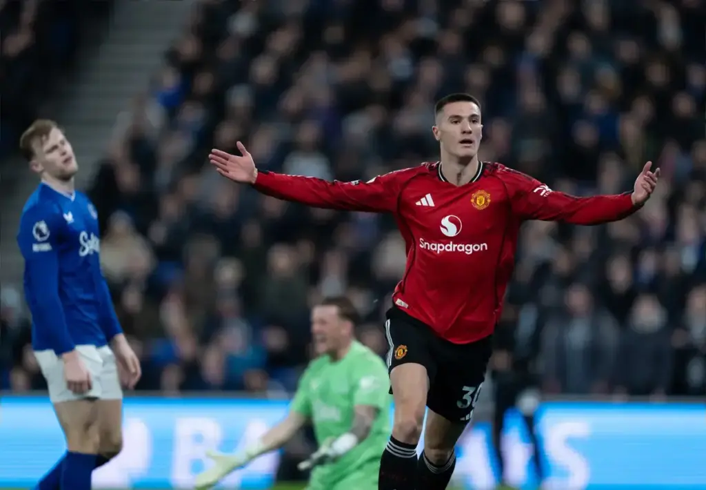 Benjamin Sesko reacts after late Everton equaliser
